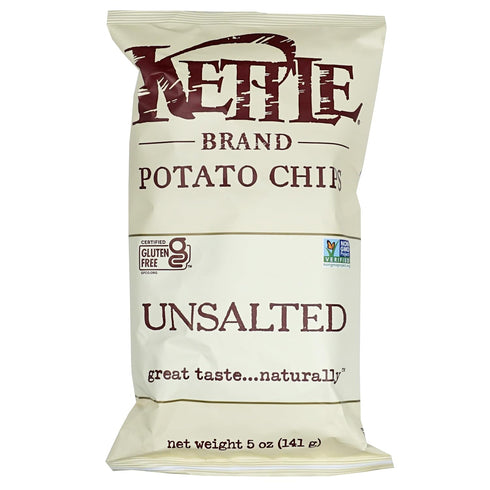 5 (Pack 3) Kettle Potato Chips Unsalted, Ounce