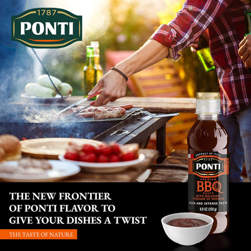 1787 8.8 Fl.Oz PONTI Premium BBQ Glaze with Balsamic Vinegar of Modena - Sensations with Marinades, Intense Taste