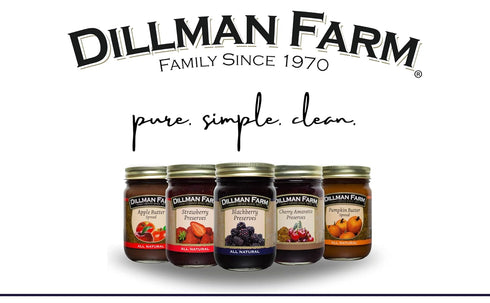 16oz (Pack 6) Dillman Farm All Natural Blackberry Preserves - Gluten-free, Non-GMO, Vegan, Kosher, Preservative Free