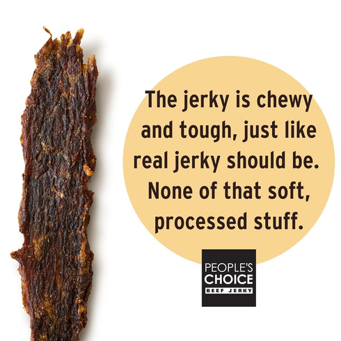 16 oz People's Choice Beef Jerky Carne Seca - Sugar Free, Keto, Zero Carb, High Protein - Chipotle & Roasted Garlic