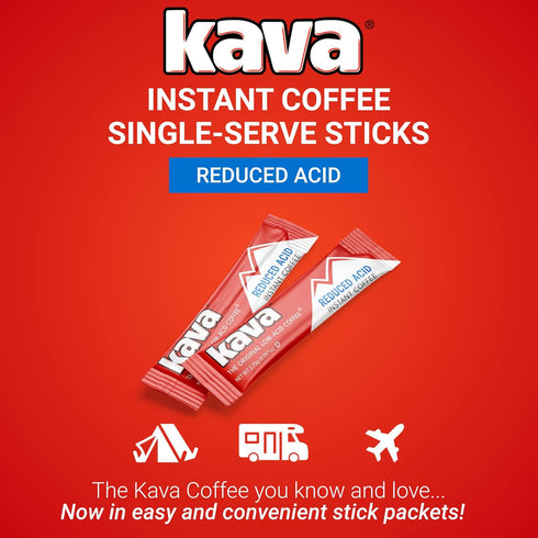 Packets, 20 Count (Pack 6) Kava Low Acid Instant Coffee Single Serve Stick