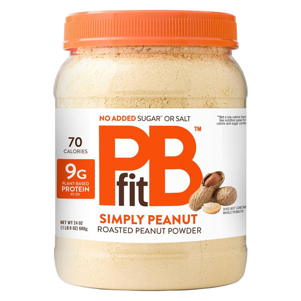 PBfit 24 Ounce Simply Peanut Powdered Peanut Powder, No Added Sugar or