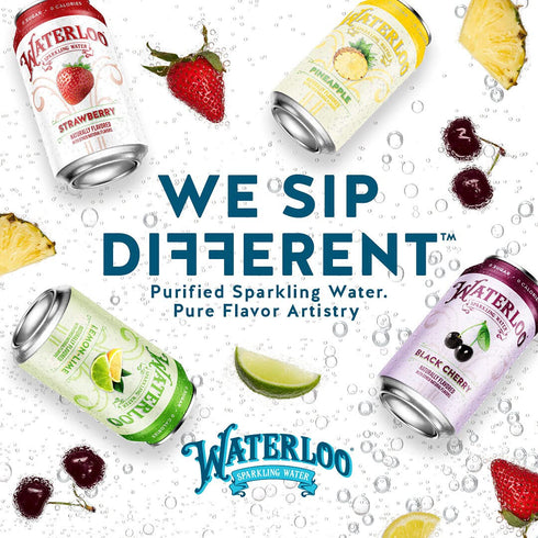 Pack, 192 Oz, Pack 16 Waterloo Sparkling Water Two Flavor Zero Calories/Sugar/Artificial Sweeteners/Sodium