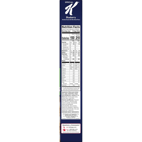 11 11.6oz (1 Special K Breakfast Cereal, Vitamins and Minerals, Made with Real Blueberries, Blueberry, Box Box)