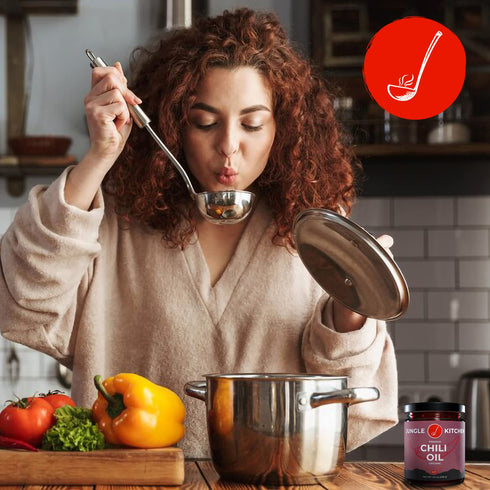 Jungle Kitchen Spicy Crunchy Garlic Chili Oil - Vegan & Gluten-Free, 6oz Spicy Chili Crisp