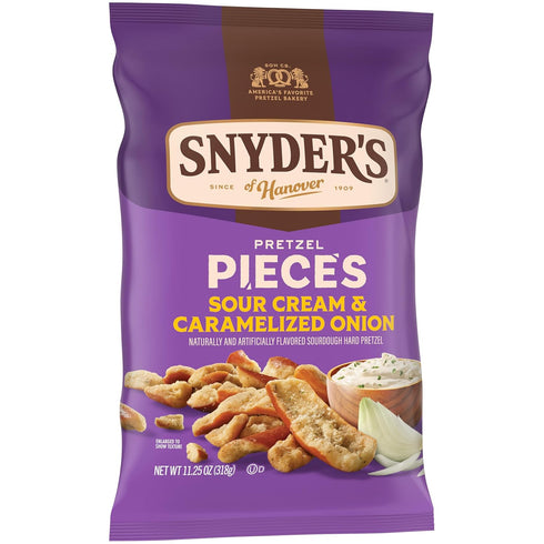 11.25 Oz Snyder's of Hanover Sour Cream & Caramelized Onion Pretzels, Bag