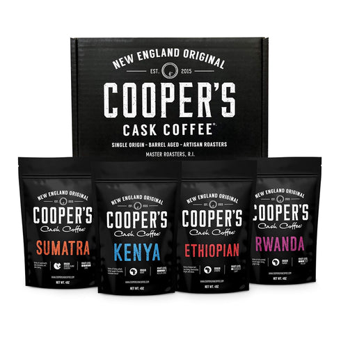Gourmet Coffee Sampler Gift Box Set, Roasted Coffee Ground, Sumatra Dark, Kenya