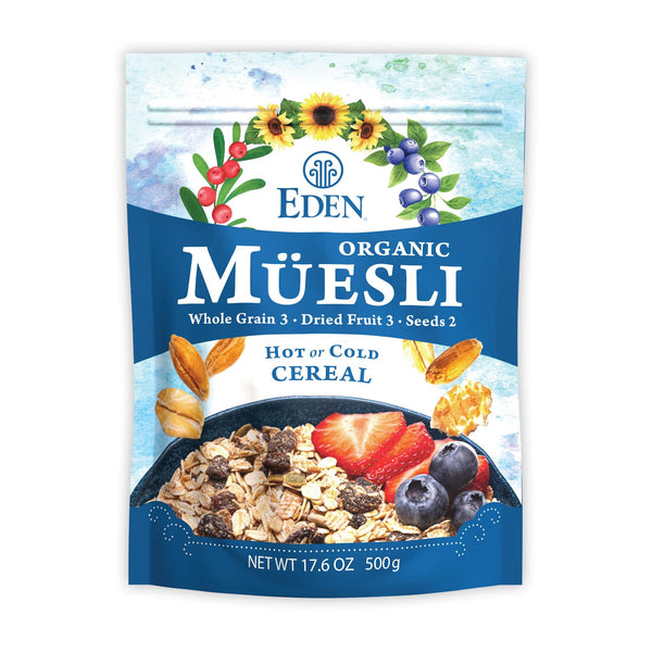Eden Organic Muesli Cereal, Eat Hot or Cold, Oat, Rye, Wheat, and