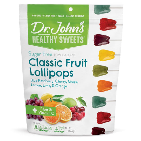 Dr. Johns Sugar Free Candy, Healthy Lollipops with Zero Sugar, Low Calorie