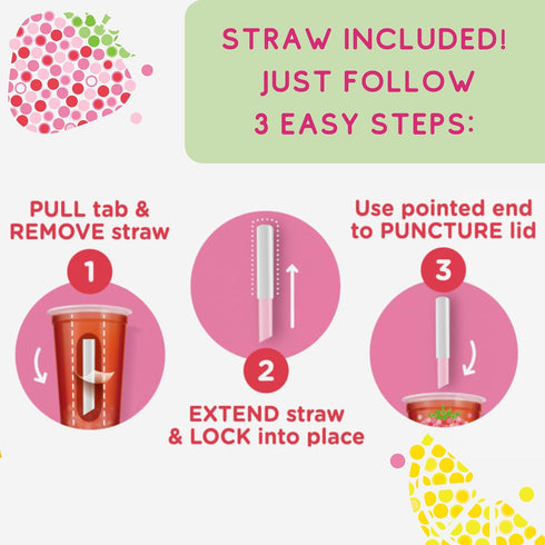 4 Pack, 12 oz. JOYBA Strawberry Rose Bubble Tea with Botanicals, fl. Cups