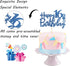 Royal Blue Glitter Happy 16th Birthday Cake Topper, Cheers to 16 Years Party Supplies, 16th Birthday Decorations