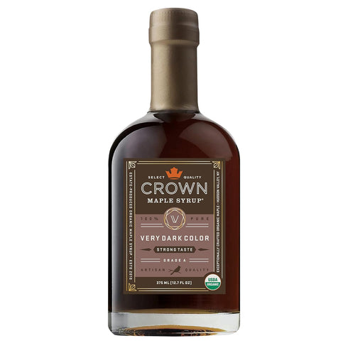 Crown Maple Very Dark Color, Strong Taste Organic Maple Syrup, 12.7 Fl Oz for Pancakes and Sauces