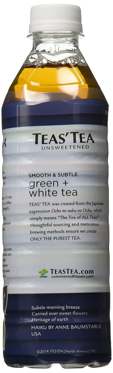 16.9 Oz (Pack 12) Teas' Tea Unsweetened Green + White, Fl