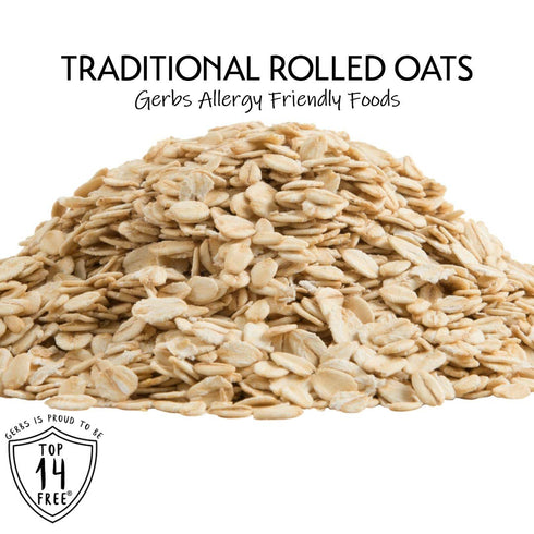 14 OZ. 14 GERBS Traditional Rolled Oats Premium Grade | Top Food Allergy Free | Freshly harvested in Resealable Bulk