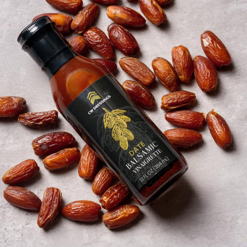 12 Oz CW Dressings - Award-Winning Date Balsamic Vinaigrette Marinade & Salad Dressing Made w/Deglet Nour Date Syrup