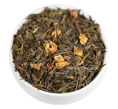 Washington Apple Loose Leaf Green Tea - Cinnamon-Dried Apples - Caffeinated, Hot & Iced | Bulk 8oz, 80-100 Cups