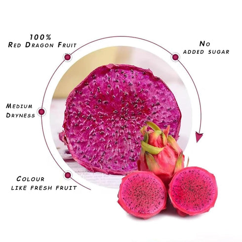 YJJOUUT 3.5oz/100g Freeze Dried Dragon Fruit Slices Chunks for Cocktails Dragon Fruit Cubes Pieces Bulk No Sugar added