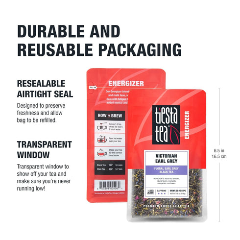 Tiesta Tea - Victorian Earl Grey, Loose Leaf Black Tea, Premium Blend, 1.8 Ounce Resealable Pouch