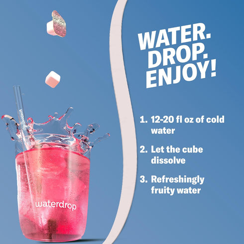 Pack, 48 Count Waterdrop Hydration Cubes Mixed Berry Variety Zero Sugar Electrolyte & Vitamin Drink Mix, Flavored Water