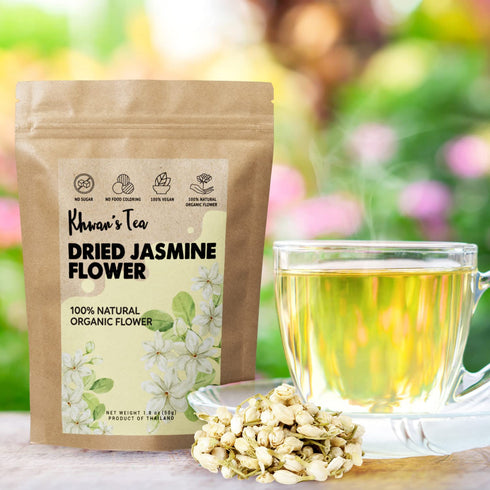 1.76 oz, Pure Dried Jasmine Flower Buds Petals Herbal Decaf Tea non-GMO, Vegan Botanical Flowers Kit