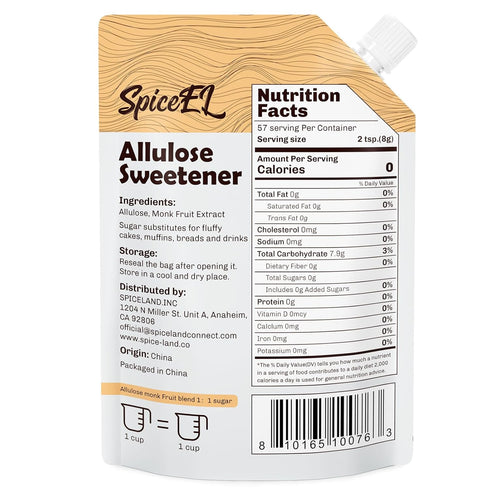 (1 lb Pack 3) SPICEEL Monk Fruit Sweetener with Allulose - White Sugar Substitute, Coffee, Tea, without Erythritol