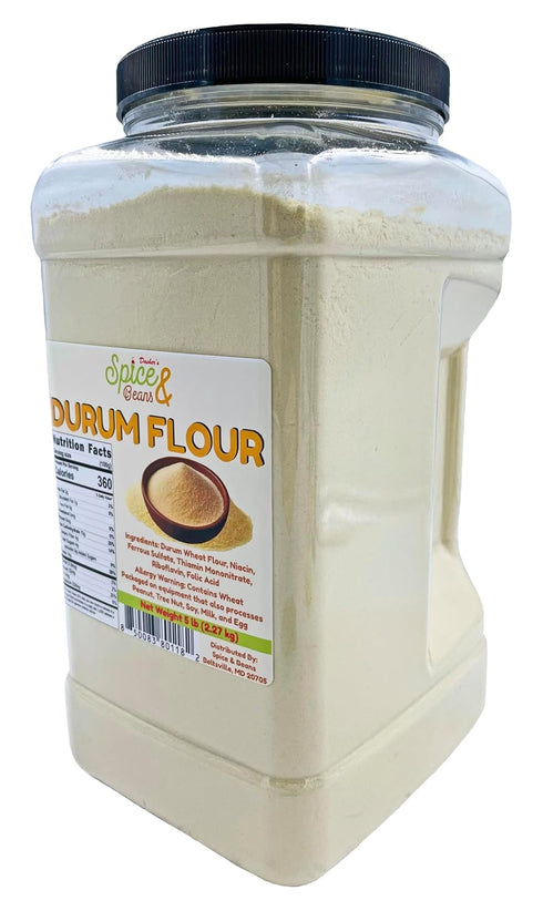 5 lb Durum Flour | Premium Durum Wheat Flour for Homemade Pasta, Bread & Pizza Dough | Extra Fancy Fine Ground Baking