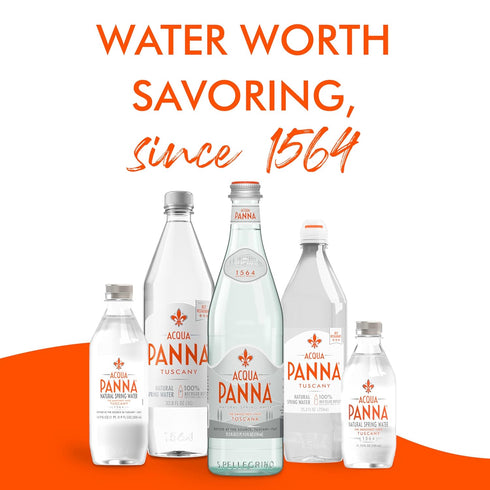 33.8 Oz (12 Pack) Acqua Panna Natural Spring Water, Plastic Bottles