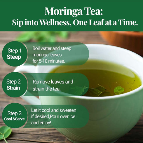Leaves-2.6oz, Moringa Dried From Fresh Green Moringa Oleifera Leaves, Hojas De MoringaSecas, Loose Leaf Tea, Drumstick