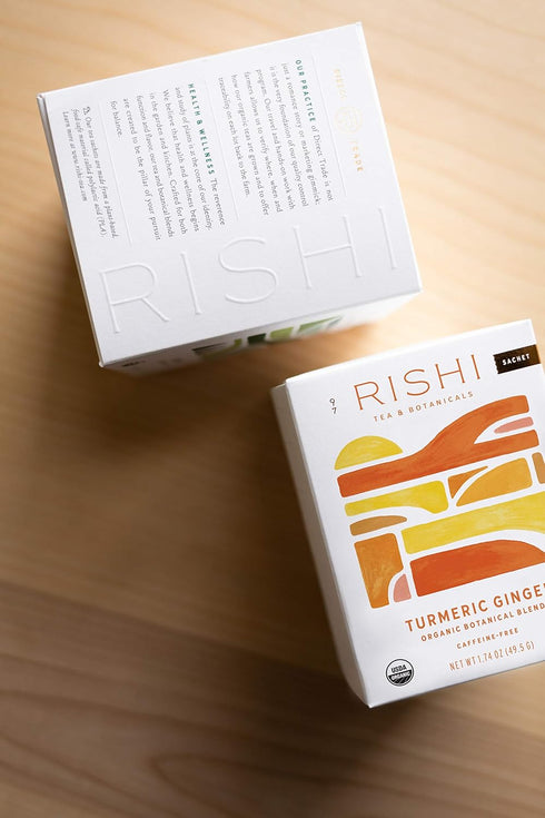 Rishi Turmeric Ginger Tea, Organic Herbal Tea Sachet Bags, Caffeine-Free, 15 Count (Pack of 2)