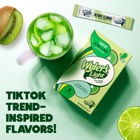 Packets, 8 Count Wyler's Light Singles To Go Powder Water Drink Mix, Watertok Kiwi Lime