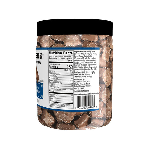18 oz Sanders Milk Chocolate Sea Salt Caramels - Tub