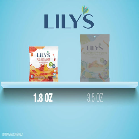 Gummy 1.8 oz (12 Count) LILY'S Assorted Fruit Flavored No Sugar Added, Bears Bags