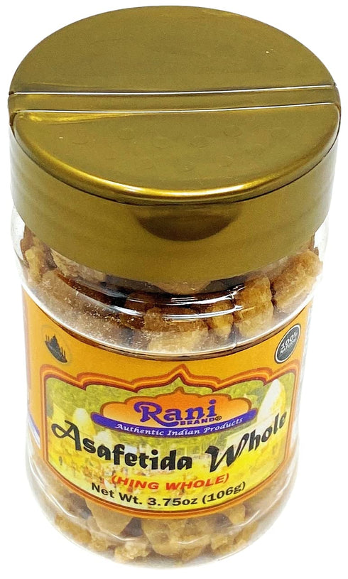 Rani Asafetida (Hing) Whole 3.75oz PET Jar - All Natural, Salt Free, Vegan, Non-GMO Indian Spice