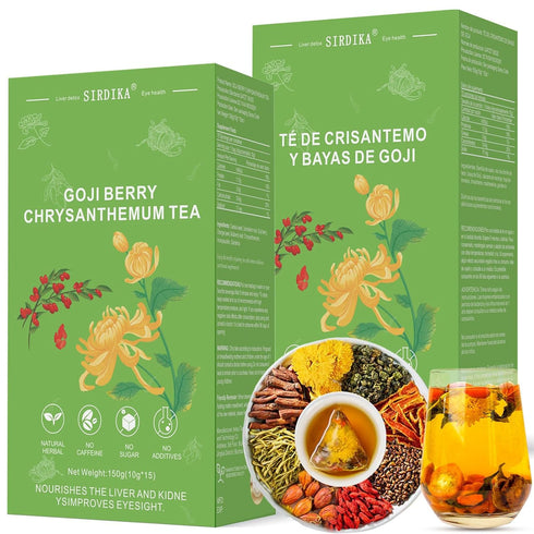 Goji Berry Chrysanthemum Tea for Liver Health, Dandelion Wolfberry Tea Bags, 8