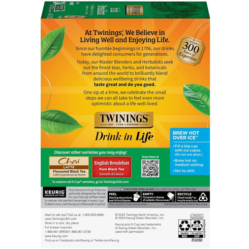 24 Count (Pack 2), Twinings Irish Breakfast Black Tea K-Cup Pods for Keurig, of Robust, Strong, Bold Flavour