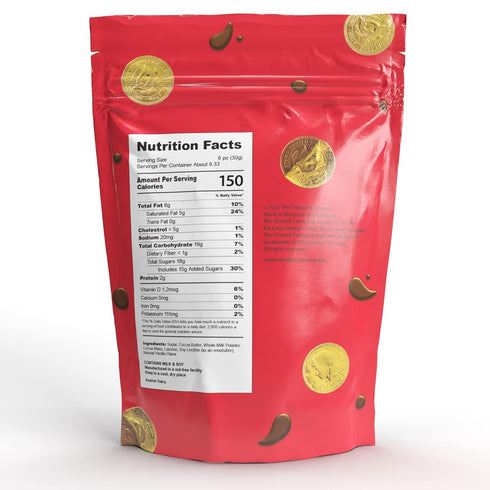 25 25-Pack Edible Chocolate Coins, Gold Half Dollar Milk Chocolate, Made with Premium Belgian ingredients, Nut Free