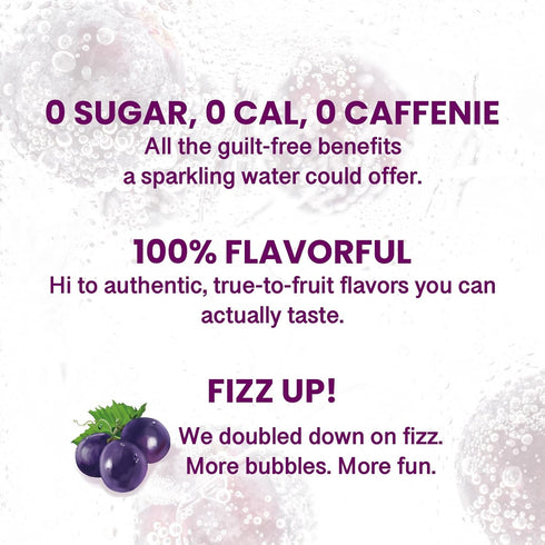 11.16 oz (Pack 12) CHI FOREST Sparkling Water Beverage, Peach & Grape drinks, Zero Sugar or Artificial Flavor, fl Cans