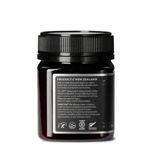 15+ 514+), Immune 8.8 oz/250g BeeNZ Raw Manuka Honey, Certified UMF (MGO Pure New Zealand Monofloral Manuka, Natural