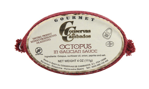 Conservas de Cambados Octopus in Salsa Gallega, 4 oz/111 g Tin