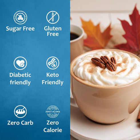 25.4 oz 0 Syruvia Sugar-Free Butter Pecan & Pistachio Syrup - fl Premium Coffee Flavoring Syrup. Calories, Kosher