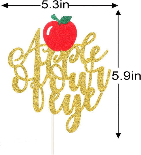 LILIPARTY Summer Glitter An Apple of Our Eye Cake Topper Baby Girls Boys First Birthday Cake Decor, Fruits Theme Baby