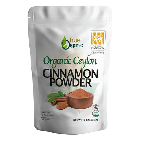 True Organic Pure Ceylon Cinnamon Powder, 1 lb, Premium Grade, Gluten Free,