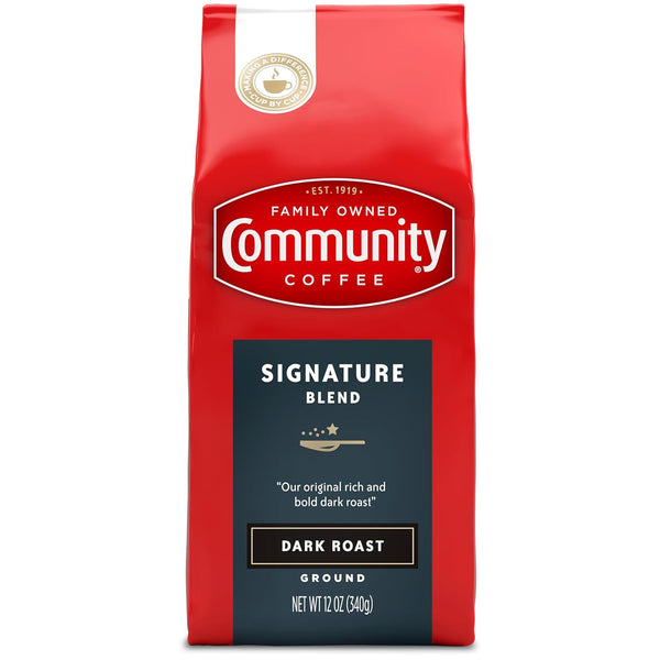Community Coffee Premium Ground Coffee, Signature Blend, Dark Roast, 12 Ounce (Pack