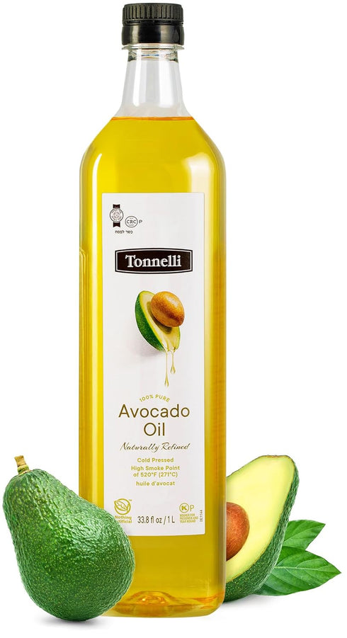 Tonnelli Premium Cold Pressed Naturally Refined Avocado Oil, 1 Liter | High Smoke