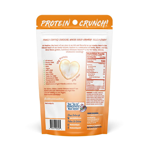 5oz (140g) 4 Pack Festive Chickpeas - Garbanzo Hearts - Non-GMO Vegan Soy-Free - Nacho Cheese