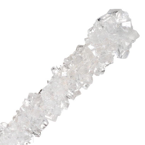 12 White Rock Candy Sugar Sticks - Original Sugar Flavored - Individually Wrapped White Candy Party Favors
