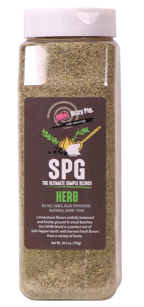 Dizzy Pig SPG Herb (Salt, Pepper & Garlic) Seasoning Rub (Quart Shaker)