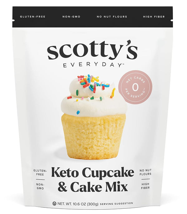 Gluten Free Keto Cupcake & Cake Mix - 0g Net Carbs, Sugar Free, Sweetened with Allulose, Kosher - 10.6oz