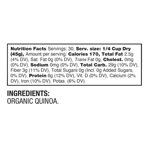 3 Lb BetterBody Foods Organic Quinoa, Vegan, Gluten Free, Low Glycemic Rice Replacement