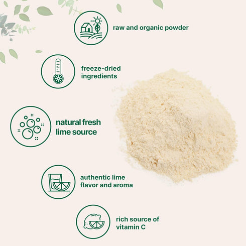1.5lbs Organic Freeze-Dried Lime Powder, | Raw Lime Juice Flavor, Sugar Free Drink Mix, Rich in Vitamin C | Water